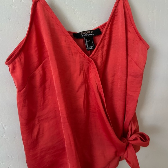 Forever 21 Red Wrap Tank Top - Picture 2 of 5